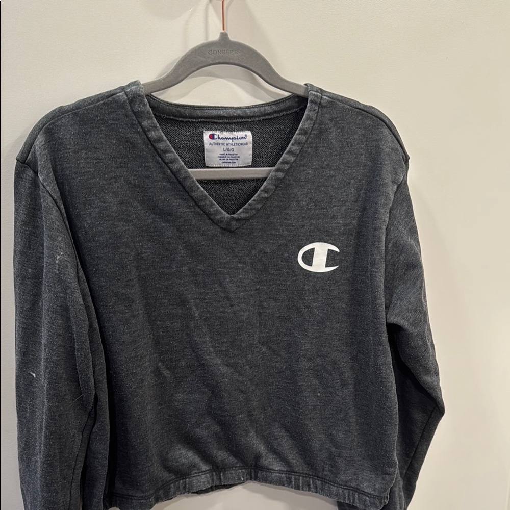 Champion Charcoal V-Neck Pullover